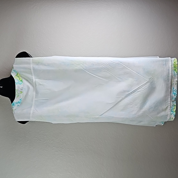 J. Jill | Women's Tropical Linen Lined Slip-On V-Neck Pockets Shift Dress Sz M - Picture 10 of 13